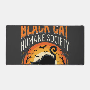 Black Cat Halloween Humane Society Vintage-Grafik Schreibtischunterlage