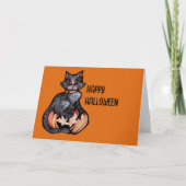 Black Cat Halloween Jack O Lantern                 Karte (Vorderseite)