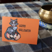 Black Cat Halloween Jack O Lantern                 Karte