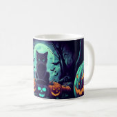 Black Cat Halloween Kaffeetasse (VorderseiteRechts)