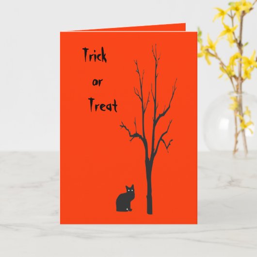 Black Cat Halloween Karte (Gelbe Blume)