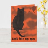 Black Cat Halloween Karte (Gelbe Blume)