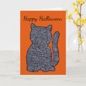 Black Cat Halloween Karte (Gelbe Blume)