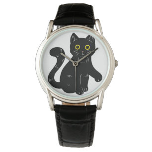 Black Cat Halloween Kids T - Shirt Armbanduhr
