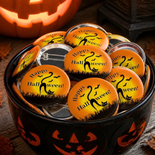 Black Cat Halloween-Knopf Button