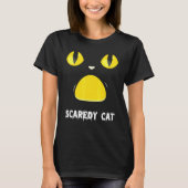 Black Cat Halloween Kostüm Idee Scaredy Cat Costu T-Shirt (Vorderseite)