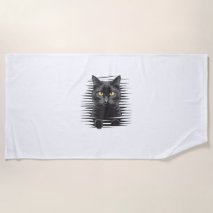 Black Cat Halloween Kostüm Spooky Kitty Cat Kitte Strandtuch