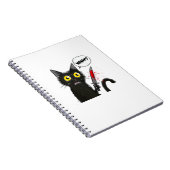 Black Cat Halloween Kostüm Was Funny Cover Notizblock (Rechte Seite)