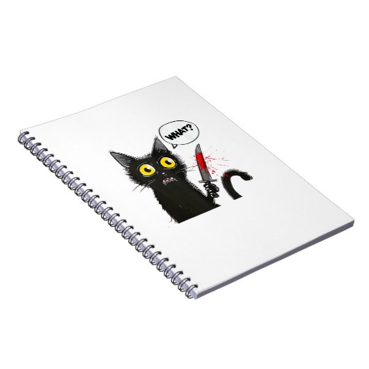 Black Cat Halloween Kostüm Was Funny Cover Notizblock (Rechte Seite)