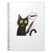 Black Cat Halloween Kostüm Was Funny Cover Notizblock (Vorderseite)