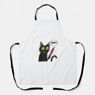 Black Cat Halloween Kostüm Was Funny Cover Schürze