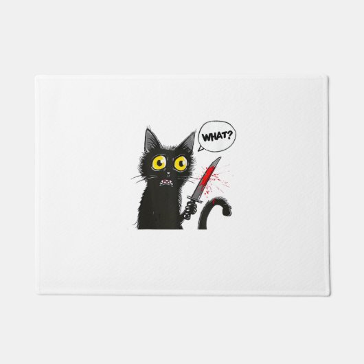 Black Cat Halloween Kostümkunstwerk Spichcraft Web Fußmatte (Vorderseite)