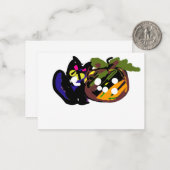 Black Cat Halloween Mitteilungskarte (Vorderseite/Rückseite Beispiel)