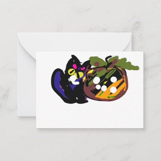 Black Cat Halloween Mitteilungskarte (Vorderseite)