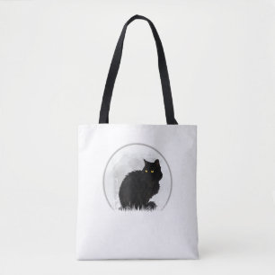 Black Cat Halloween Moon Cat Tasche