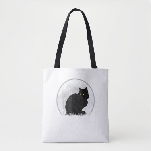 Black Cat Halloween Moon Cat Tasche (Vorderseite)