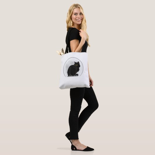 Black Cat Halloween Moon Cat Tasche (Am Model)