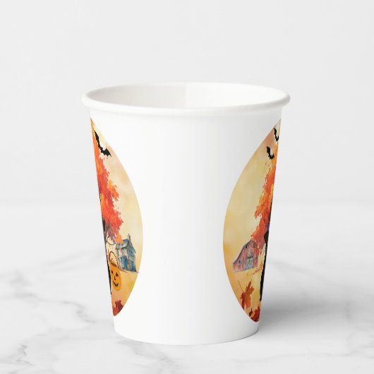 Black Cat Halloween Paper Cups Pappbecher (Links)
