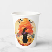 Black Cat Halloween Paper Cups Pappbecher (Vorderseite)