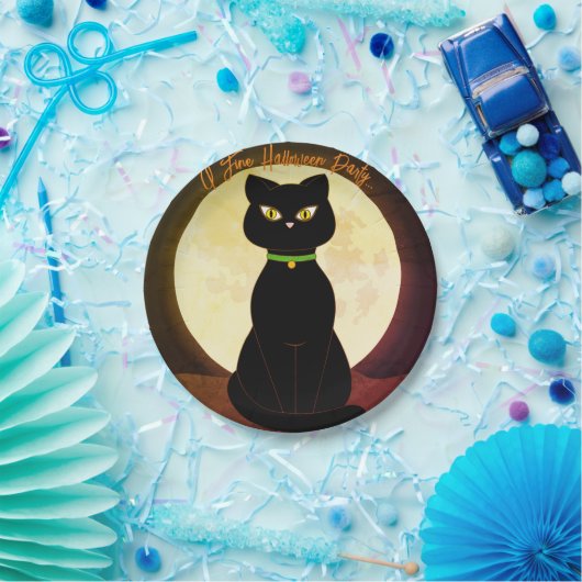 Black Cat Halloween Papierplatte Pappteller (Party)
