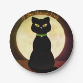 Black Cat Halloween Papierplatte Pappteller (Vorderseite)