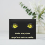 Black Cat Halloween-Party mit blutigem Text einlad Einladung (Stehend Vorderseite)