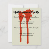 Black Cat Halloween-Party mit blutigem Text einlad Einladung (Rückseite)