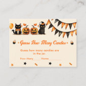 Black Cat Halloween-Party Niedlich Ghost Begleitkarte (Vorderseite)