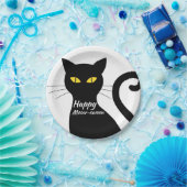 Black Cat Halloween-Party Pappteller (Party)