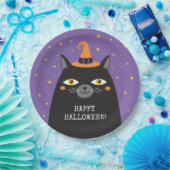 Black Cat Halloween-Party Pappteller (Party)