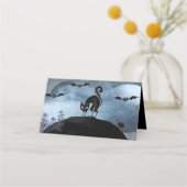 Black Cat Halloween-Party Platzkarte (Rückseite)