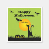 Black Cat Halloween-Party Serviette (Vorderseite)