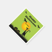 Black Cat Halloween-Party Serviette (Ecke)