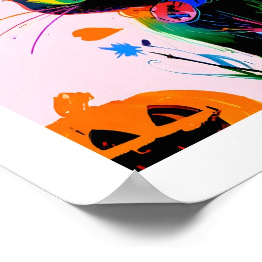 Black Cat Halloween Poster (Ecke)