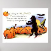 Black Cat Halloween Print Poster (Vorne)