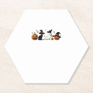 Black Cat Halloween Pumpkin Boo Ghost Witch Spooky Untersetzer