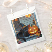 Black Cat Halloween Pumpkin Carving Party Geschenktütchen (Ausgeschnitten)