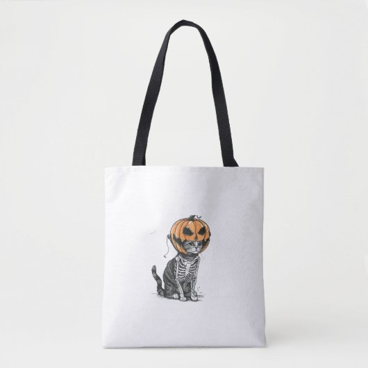 Black Cat Halloween Pumpkin Kopf Kostüm für Frauen Tasche (Vorderseite)
