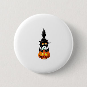 Black Cat Halloween Pumpkin Kostüm Frauen Männer K Button