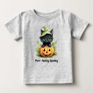 Black Cat Halloween Pumpkin Niedlich Spooky Baby T-shirt