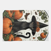 Black Cat Halloween Pumpkin-Patch Geschirrtuch (Horizontal)