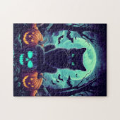 Black Cat Halloween Puzzle (Horizontal)