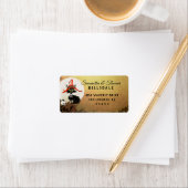 Black Cat Halloween-Rücksendeadresse Adressaufkleber (Insitu)