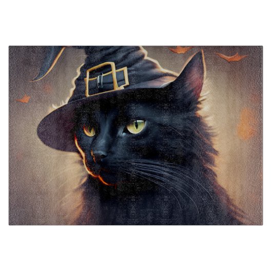 Black Cat Halloween Schneidebrett (Vorderseite)