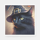 Black Cat Halloween Serviette (Vorderseite)