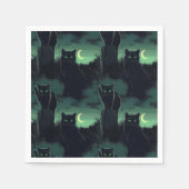 Black Cat Halloween Serviette (Vorderseite)
