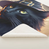 Black Cat Halloween Sherpadecke (3/4)