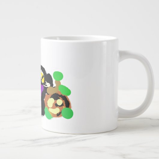 Black Cat Halloween Spaß Jumbo-Tasse (Rechts)