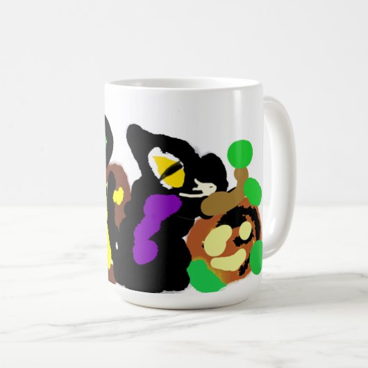 Black Cat Halloween Spaß Kaffeetasse (VorderseiteRechts)