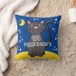 Black Cat Halloween Stars Moon Niedlich Kids Kissen
